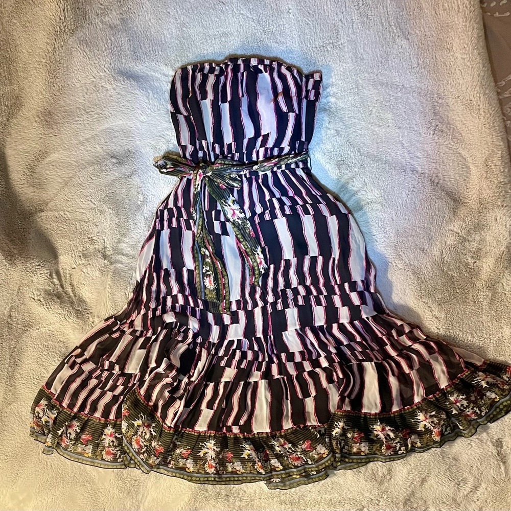 Diane Von Furstenberg silk strapless dress size 4